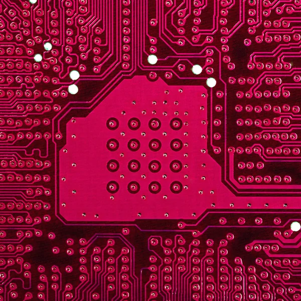 Red electronic circuit board — Stock Photo, Image