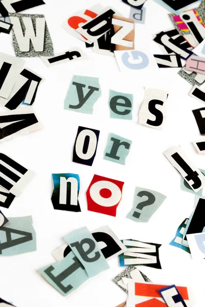 Yes or no inscription — Stock Photo, Image
