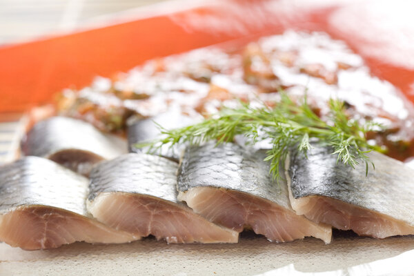 Four herring slices