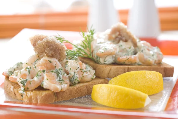 Pirított shrimp szendvics — Stock Fotó