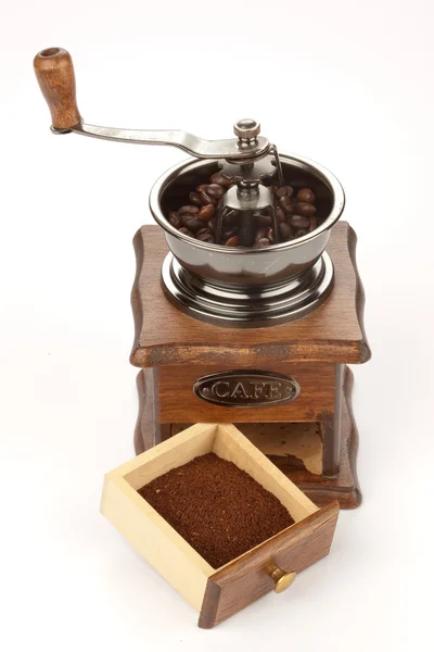 咖啡研磨机与开放 — 图库照片