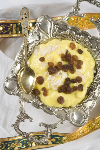 Nourriture indienne, Badam Phirni, pudding aux amandes — Photo