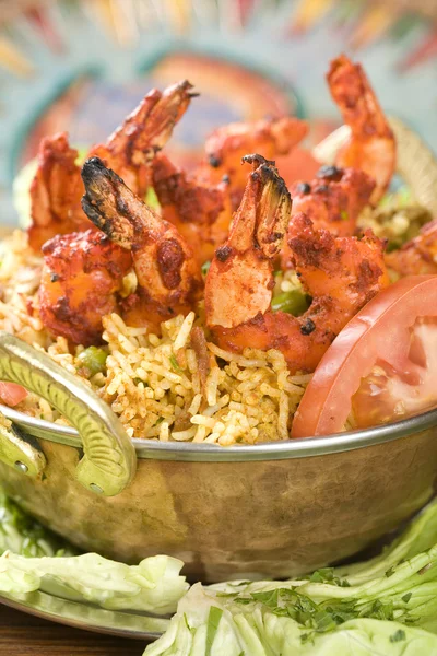 印度食品、 bhuna 虾、 bhoona 虾 — 图库照片