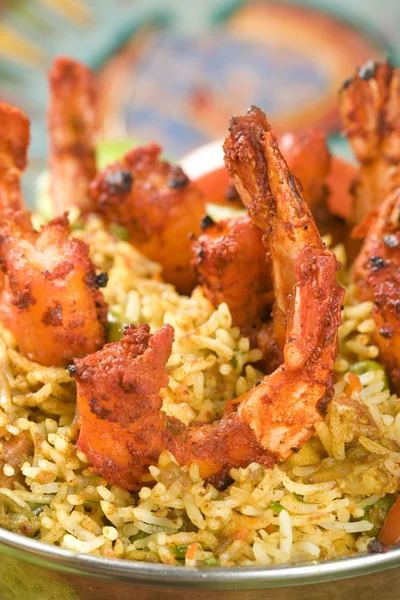 Indyjskie jedzenie, bhuna krewetki, krewetki bhoona — Zdjęcie stockowe