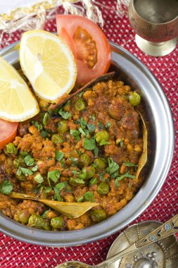 Indian food, Muter Keema clipart