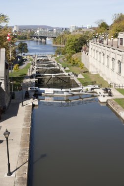 Rideau kanalı, ottawa kilitleri su.