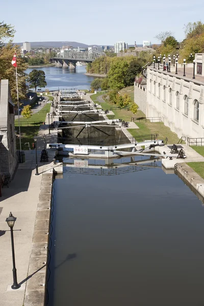 Rideau-csatorna, Ottawa víz zárak Jogdíjmentes Stock Fotók