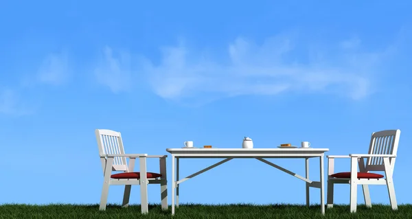 Frukost utomhus — Stockfoto