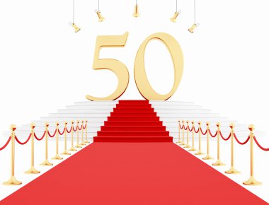 Fiftieth anniversary anniversary on the red carpet clipart