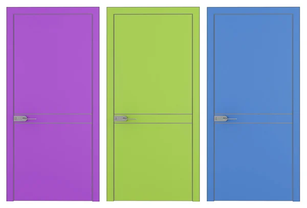 Trzy nowoczesne drzwi — Zdjęcie stockowe