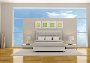 Minimalist bedroom clipart