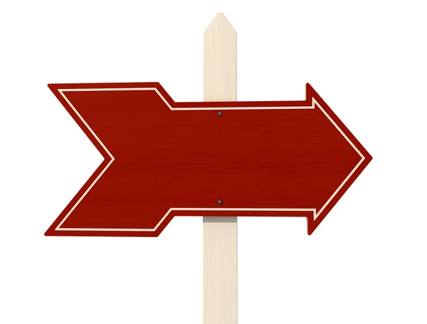 Flecha de madeira vermelha — Fotografia de Stock