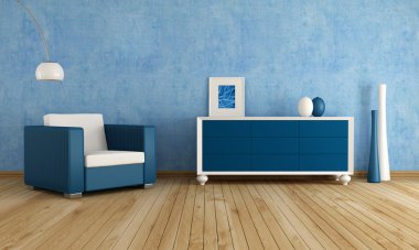 Blue living room clipart