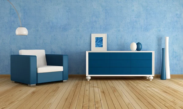 Blue living room — Stock Photo, Image