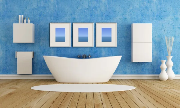 Blå badrum — Stockfoto