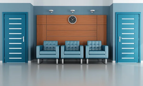 Sala de espera azul — Fotografia de Stock