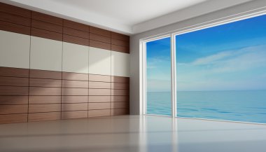 Empty room of an holiday villa clipart