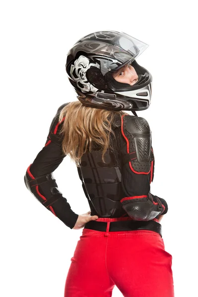 Mädchen - Motorradfahrerin — Stockfoto