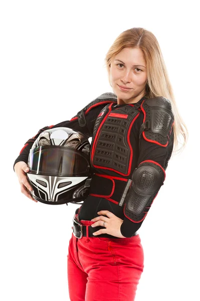 Mädchen - Motorradfahrerin — Stockfoto