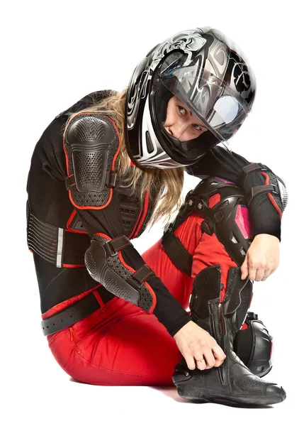 stock image Girl - motorcycle rider