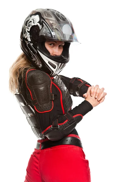Девушка - мотоциклист Лицензионные Стоковые Изображения