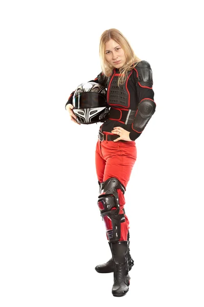 Девушка - мотоциклист Лицензионные Стоковые Фото