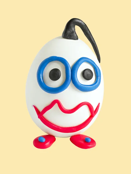 Artifact of the eggs and plasticine — Stock Photo, Image
