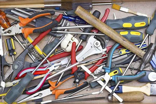 Various tools in the background — Stock Photo, Image