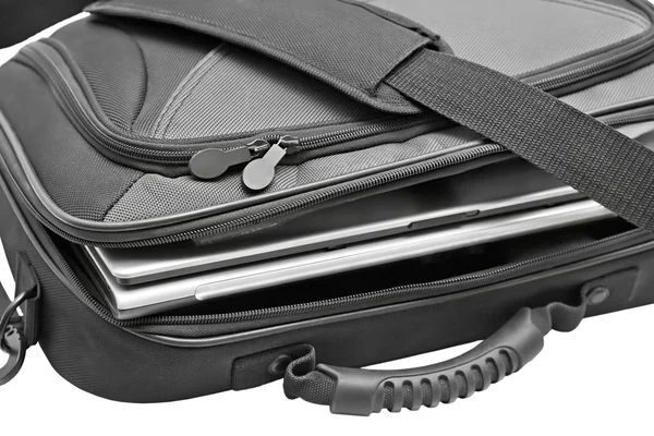 Чорна сумка для ноутбуків крупним планом — стокове фото