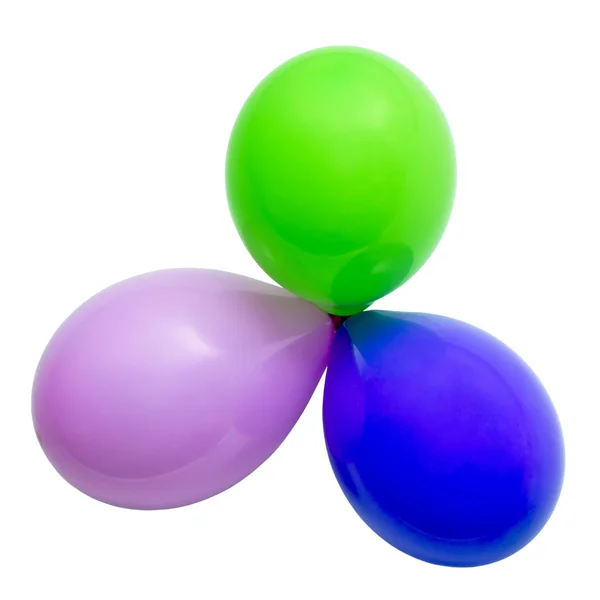 Tři balóny různých barev — Stock fotografie