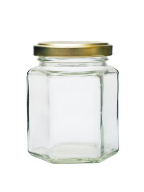 Empty glass jar with metal lid clipart