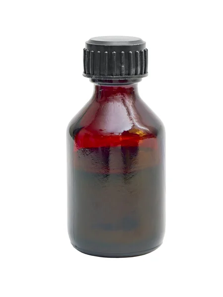Malá hnědá skleněná lahvička — Stock fotografie