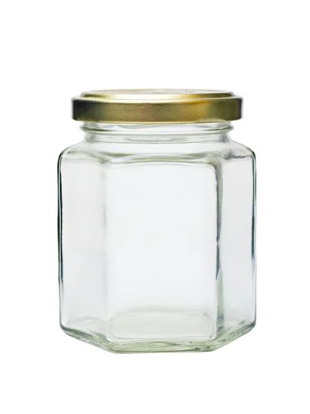 Prázdné sklenice s kovové víčko — Stock fotografie