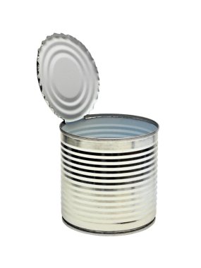 Open an empty tin can clipart