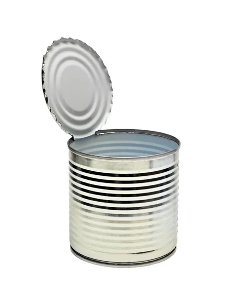 Open an empty tin can — Stock Photo, Image