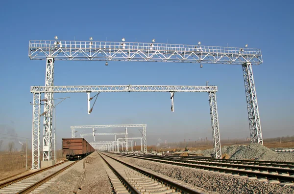 Железнодорожная транспортная артерия на севере Китая — стоковое фото