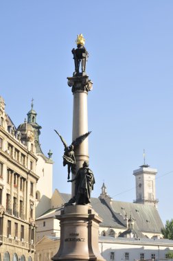 The monument famous poet Mickiewicz. clipart