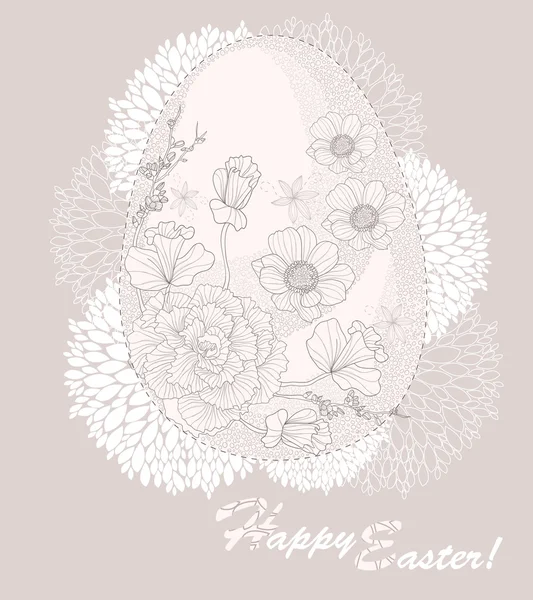 ไข่อีสเตอร์ บัตรอีสเตอร์ที่มีรูปแบบดอกไม้ . — ภาพเวกเตอร์สต็อก