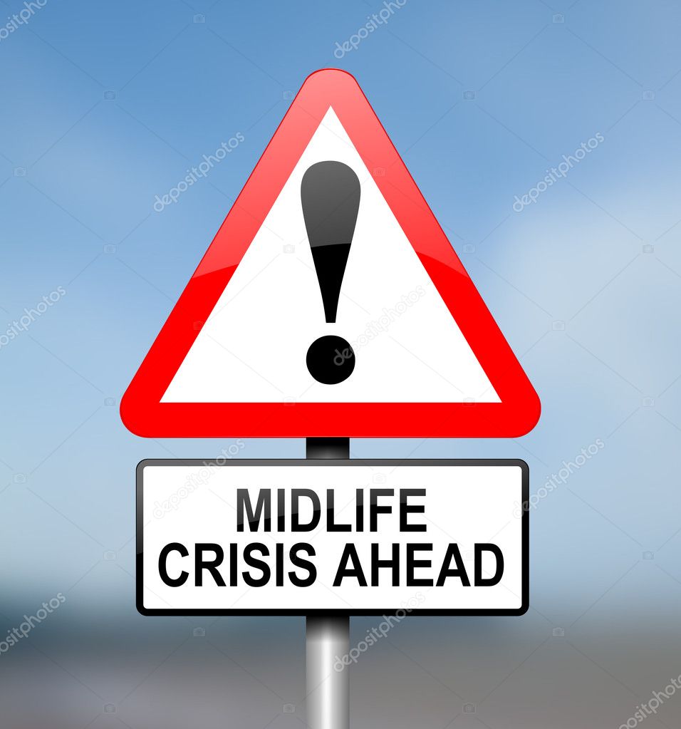 Midlife crisis concept.