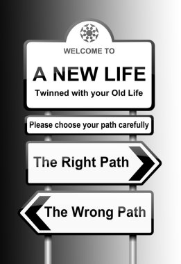 Choosing the right path. clipart