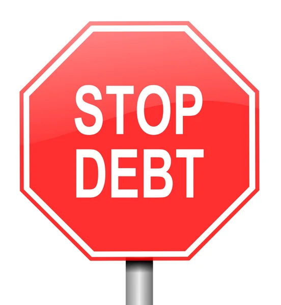 Zastavit dluh koncept. — Stock fotografie