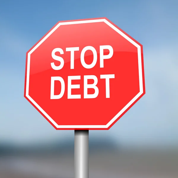 Stop concetto di debito . — Foto Stock