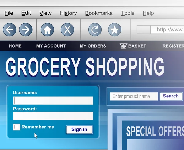 Online grocery shopping. — Stock Photo, Image