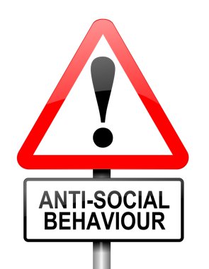 Anti-social behaviour warning. clipart