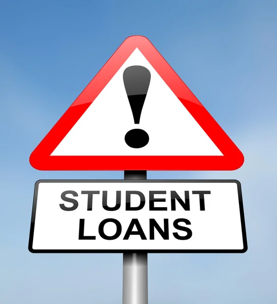 Kredyty studenckie ostrzeżenie. — Zdjęcie stockowe