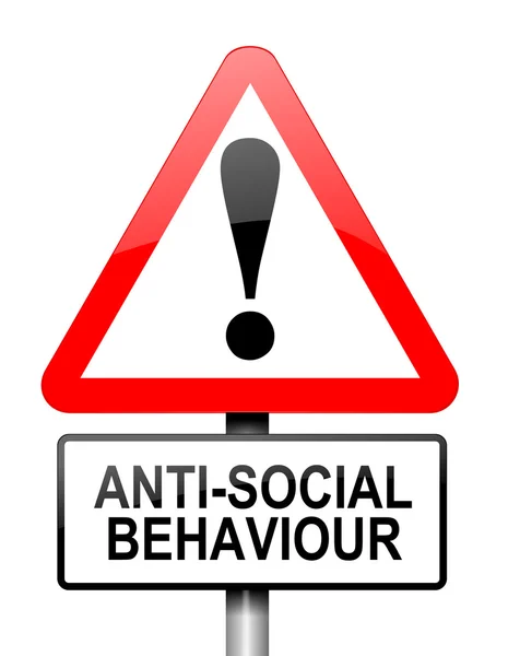 Aviso de comportamento anti-social . — Fotografia de Stock