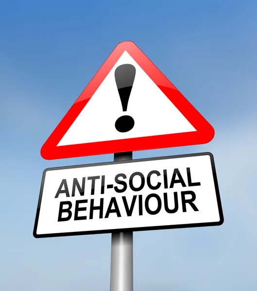 Aviso de comportamento anti-social . — Fotografia de Stock