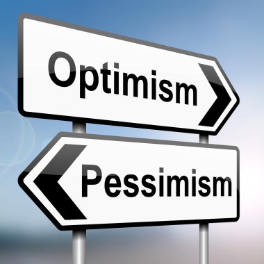 Pessimism or optimism. clipart