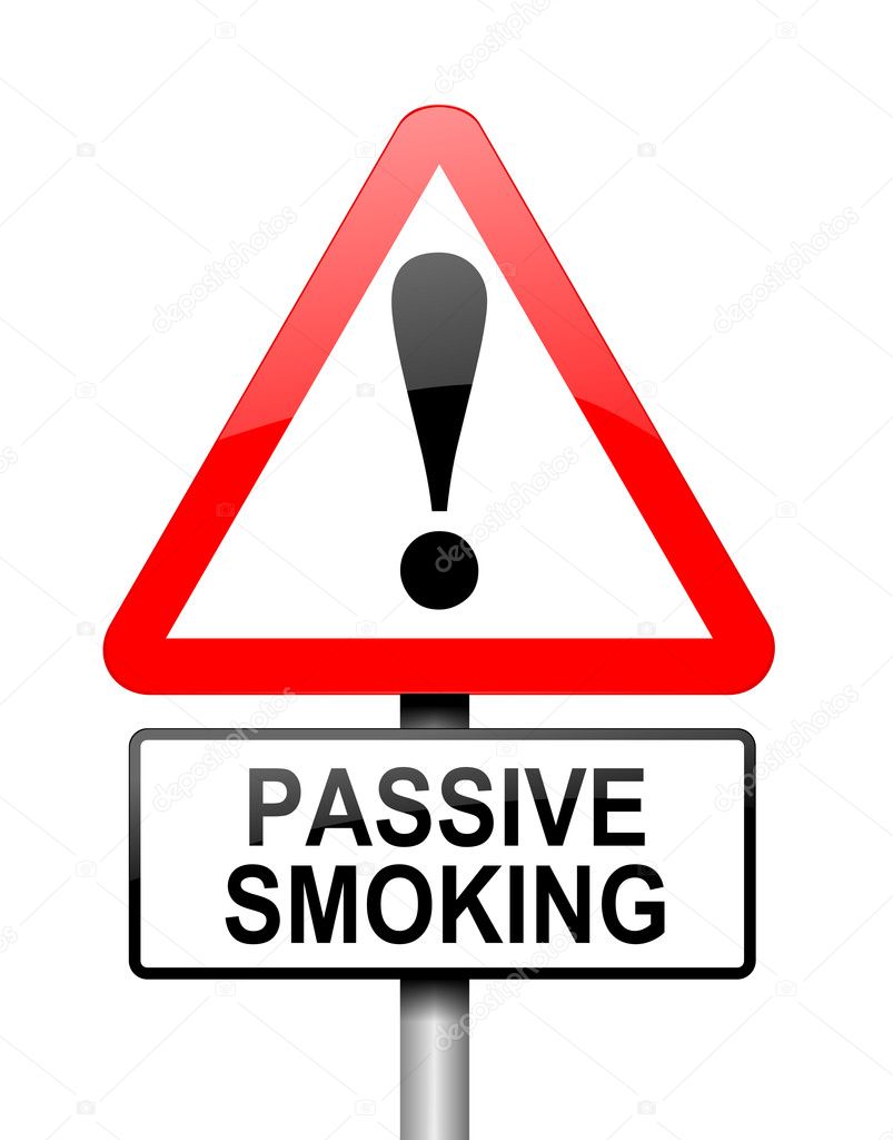 Passive smoking concept.