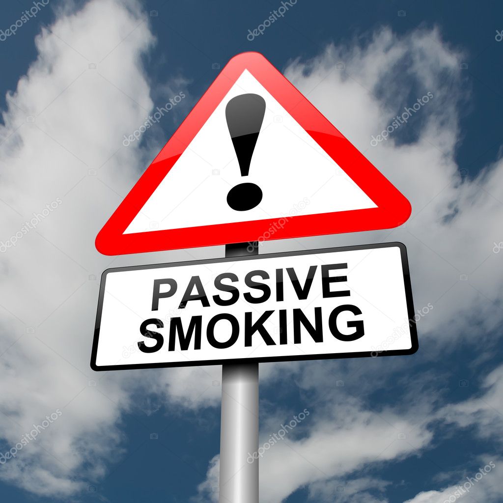 Passive smoking concept.